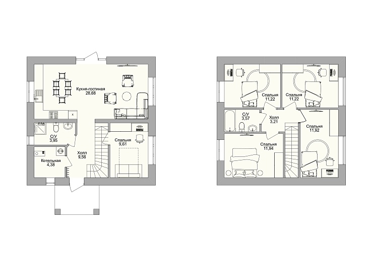 Проект дома из кирпича Лора