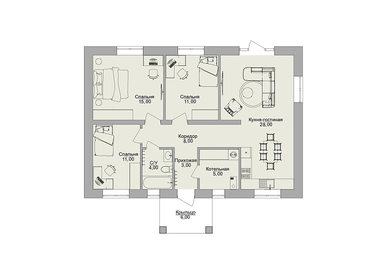 Проект дома из кирпича Анна