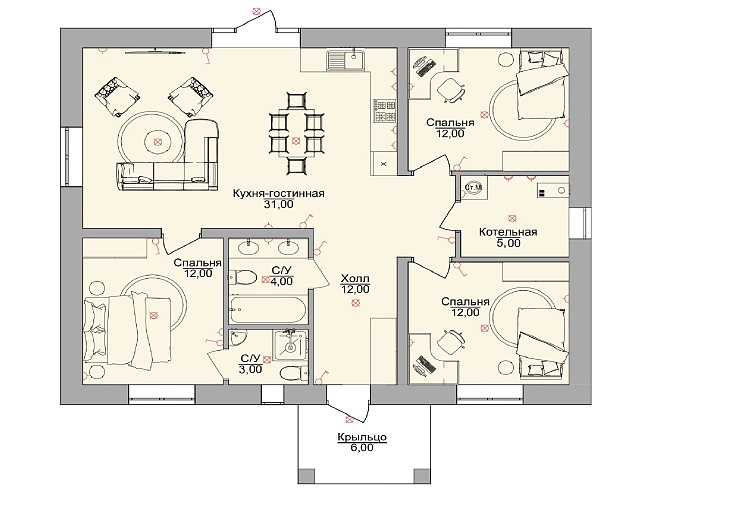 Проект дома из кирпича Маргарита