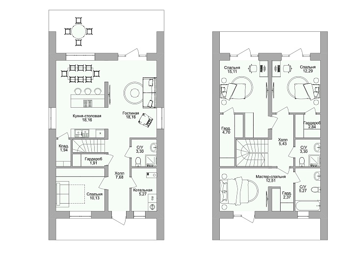 Проект дома из кирпича Милена
