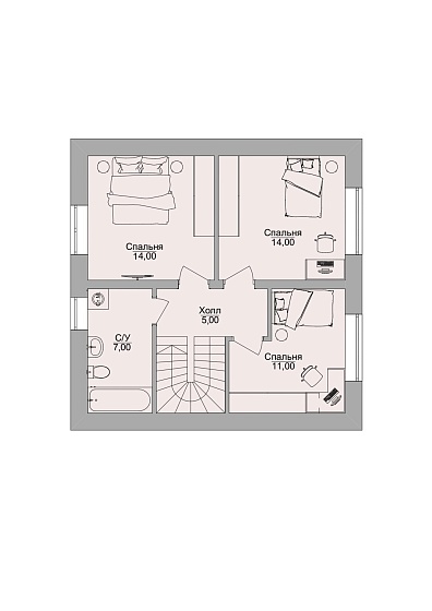 Проект дома из кирпича Вероника 