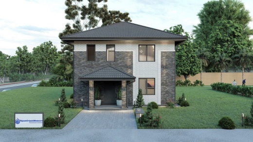 Проект дома из кирпича Любава