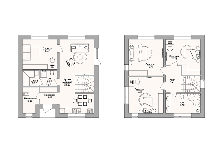 Проект дома из кирпича Евгения